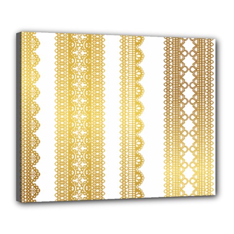 Lace Gold Euclidean Vector Canvas 20  X 16  (stretched) by Wegoenart