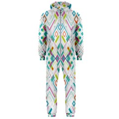 Graphic Design Geometry Shape Pattern Geometric Hooded Jumpsuit (men)  by Wegoenart