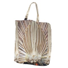 Peacock Wheel Bird Nature Giant Grocery Tote by Wegoenart