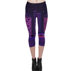 Christmas Skyline Skyscraper Capri Leggings  by Wegoenart