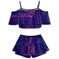 Christmas Skyline Skyscraper Kids  Off Shoulder Skirt Bikini by Wegoenart