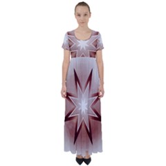 Star Christmas Festival Decoration High Waist Short Sleeve Maxi Dress by Simbadda