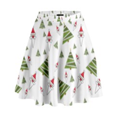 Christmas Santa Claus Decoration High Waist Skirt by Simbadda