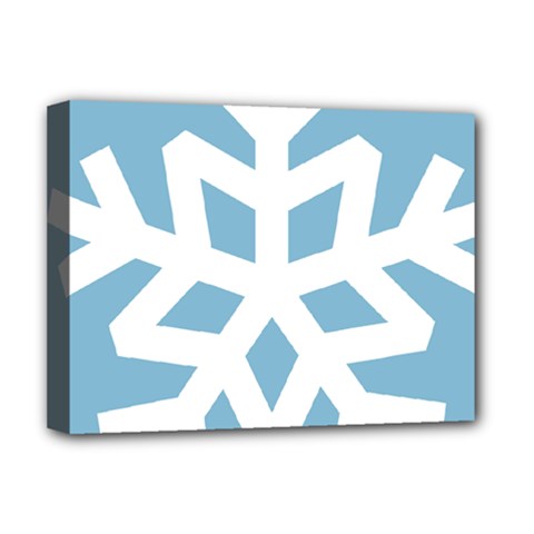 Snowflake Snow Flake White Winter Deluxe Canvas 16  X 12  (stretched)  by Simbadda