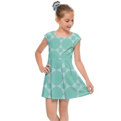 Mint Star Pattern Kids Cap Sleeve Dress by picsaspassion