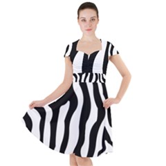 Zebra Horse Pattern Black And White Cap Sleeve Midi Dress by picsaspassion