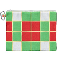 Christmas Fabric Textile Red Green Canvas Cosmetic Bag (xxxl) by Wegoenart