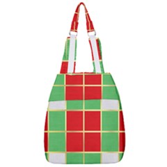 Christmas Fabric Textile Red Green Center Zip Backpack by Wegoenart