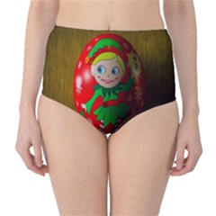 Christmas Wreath Ball Decoration Classic High-waist Bikini Bottoms by Wegoenart