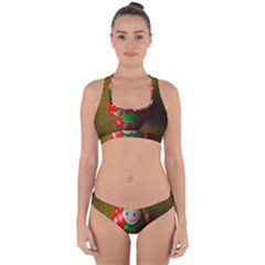 Christmas Wreath Ball Decoration Cross Back Hipster Bikini Set by Wegoenart