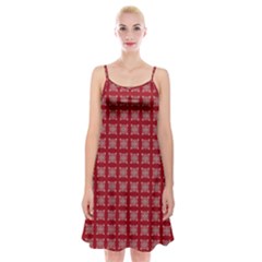 Christmas Paper Pattern Spaghetti Strap Velvet Dress by Wegoenart