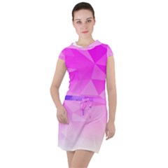 Low Poly Triangle Pattern Drawstring Hooded Dress by Wegoenart