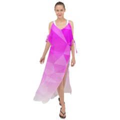 Low Poly Triangle Pattern Maxi Chiffon Cover Up Dress by Wegoenart