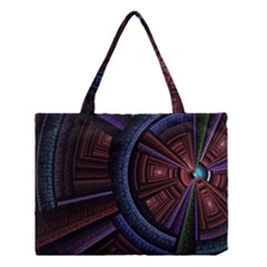 Fractal Circle Pattern Curve Medium Tote Bag by Wegoenart