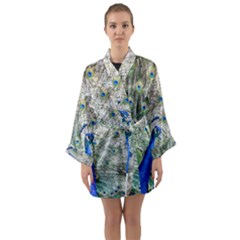 Peacock Bird Colorful Plumage Long Sleeve Kimono Robe by Wegoenart