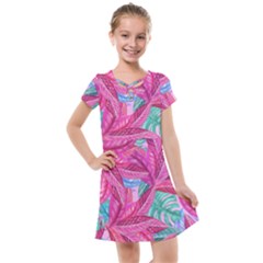 Leaves Tropical Reason Stamping Kids  Cross Web Dress by Wegoenart