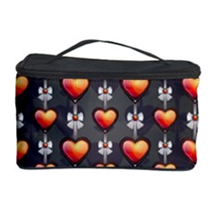 Love Heart Background Cosmetic Storage by Wegoenart