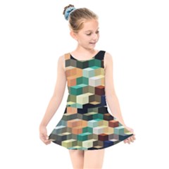 Art Design Color Pattern Creative Kids  Skater Dress Swimsuit by Wegoenart