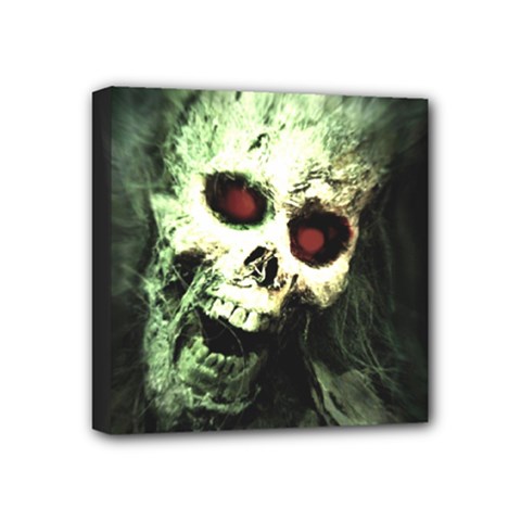 Screaming Skull Human Halloween Mini Canvas 4  X 4  (stretched) by Wegoenart
