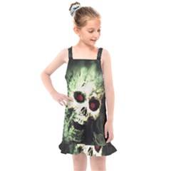 Screaming Skull Human Halloween Kids  Overall Dress by Wegoenart