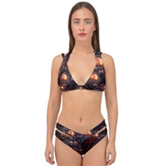 Fractal Mandelbulb 3d Action Double Strap Halter Bikini Set by Wegoenart