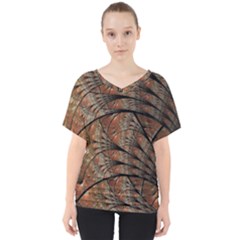 Fractals Artistic Digital Design V-neck Dolman Drape Top by Wegoenart