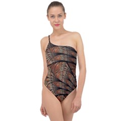 Fractals Artistic Digital Design Classic One Shoulder Swimsuit by Wegoenart