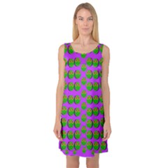 The Happy Eyes Of Freedom In Polka Dot Cartoon Pop Art Sleeveless Satin Nightdress by pepitasart