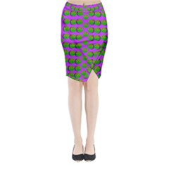 The Happy Eyes Of Freedom In Polka Dot Cartoon Pop Art Midi Wrap Pencil Skirt by pepitasart