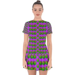 The Happy Eyes Of Freedom In Polka Dot Cartoon Pop Art Drop Hem Mini Chiffon Dress by pepitasart