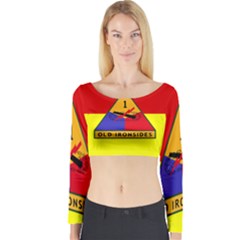 Flag Of U S  Army 1st Armored Division Long Sleeve Crop Top by abbeyz71