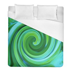 Groovy Abstract Turquoise Liquid Swirl Painting Duvet Cover (full/ Double Size)