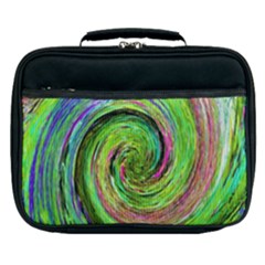 Groovy Abstract Green And Crimson Liquid Swirl Lunch Bag