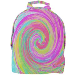 Groovy Abstract Pink And Blue Liquid Swirl Painting Mini Full Print Backpack by myrubiogarden