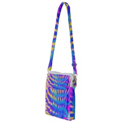 Pink, Blue And Yellow Abstract Coneflower Multi Function Travel Bag by myrubiogarden