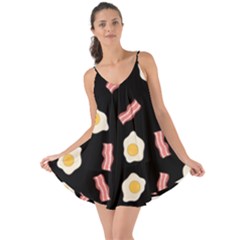 Bacon And Egg Pop Art Pattern Love The Sun Cover Up by Valentinaart