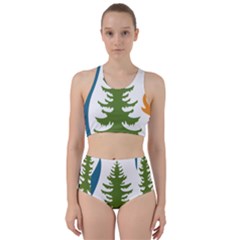 Forest Christmas Tree Spruce Racer Back Bikini Set by Desi8484