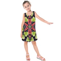 Pattern Berry Red Currant Plant Kids  Sleeveless Dress by Pakrebo