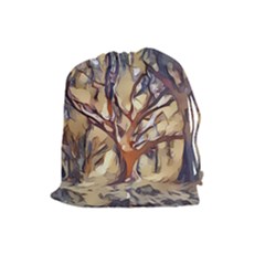 Tree Forest Woods Nature Landscape Drawstring Pouch (large) by Pakrebo