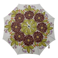 Flowers Decorative Flowers Pattern Hook Handle Umbrellas (medium) by Pakrebo