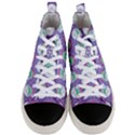 Background Floral Pattern Purple Men s Mid-Top Canvas Sneakers View1