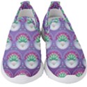 Background Floral Pattern Purple Kids  Slip On Sneakers View1