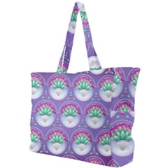 Background Floral Pattern Purple Simple Shoulder Bag by Pakrebo