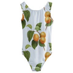 Apricot Fruit Vintage Art Kids  Cut-out Back One Piece Swimsuit by Pakrebo