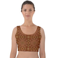 Mosaic Triangle Symmetry Velvet Crop Top by Pakrebo