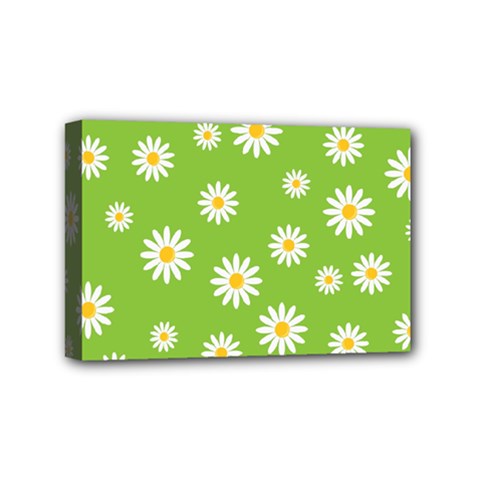 Daisy Flowers Floral Wallpaper Mini Canvas 6  X 4  (stretched)