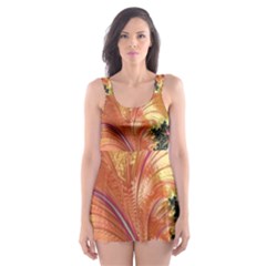 Fractal Feather Artwork Art Skater Dress Swimsuit