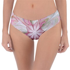 Pink Blue Flower Blossom Rose Reversible Classic Bikini Bottoms by Pakrebo