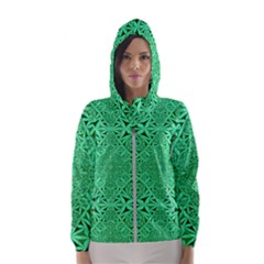 Triangle Background Pattern Hooded Windbreaker (women) by Pakrebo