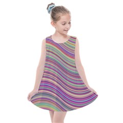 Wave Abstract Happy Background Kids  Summer Dress by Pakrebo